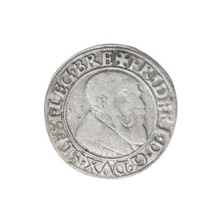 Obverse: Male bust turned right, with a beard and sideburns, in a coat with a wide collar; in the
