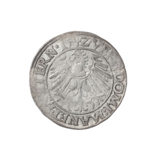 Obverse: Male bust turned right, with a beard and sideburns, in a coat with a wide collar; in the