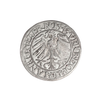 Obverse: Male bust turned right with beard and sideburns, wearing a coat with a wide collar; in the