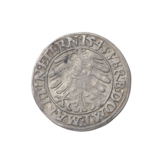 Obverse: Male bust turned right, with a beard and sideburns, wearing a coat with a wide collar; in