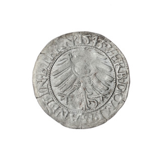 Male bust turned right, with a beard and sideburns, wearing a coat with a wide collar. Obverse rim
