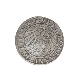 Obv. Male bust in armour turned right with beard and sideburns; in the rim between the pearly