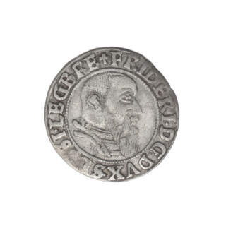 Male bust in armour turned right with a beard and sideburns; in rim between pearly borders an