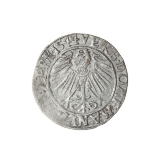 Artist: Stoltz, Michael (fl. ca. 1540–1555). Object: grosz (coin), 1544. Obverse: male bust in