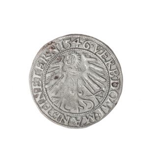 Male bust in armour turned right with a beard and sideburns; obverse rim between pearly borders