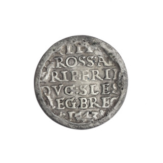 Trojak; maker: Stoltz, Michael (fl. ca. 1540–1555). Obverse: bust of Frederick II (Duke of