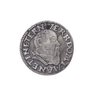 Trojak, maker Stoltz, Michael (fl. ca. 1540–1555). Obverse: male bust in armour turned right, with