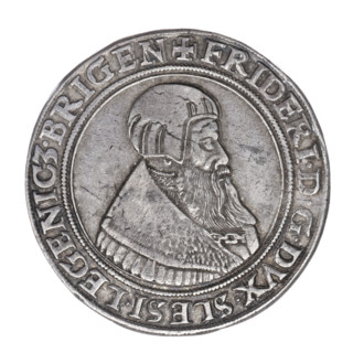 Thaler by Michael Stoltz (fl. ca. 1540–1555) depicting Frederick II, Duke of Brzeg-Legnica