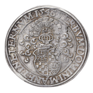 Thaler, 1546. Obverse: male bust of Frederick II (Duke of Brzeg-Legnica; 1480–1547) turned right,