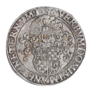 Thaler, Michael (fl. ca. 1540–1555). Obverse: Male bust turned right with beard and sideburns,