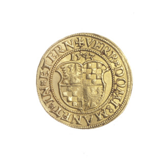 Ducat by Michael Stoltz (fl. ca. 1540–1555) featuring Frederick II, Duke of Brzeg-Legnica
