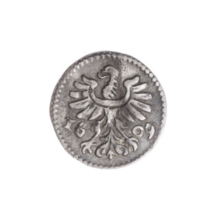 Obverse: In the beaded border the Silesian eagle; on the sides the date 1609. Reverse: In the