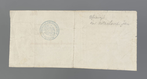 Personal receipt of a compulsory loan; receipts, securities; January Uprising (1863–1864); National