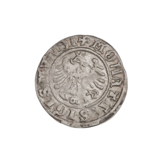 Crown half-grosz of Sigismund I the Old (King of Poland; 1506–1548). Obverse: Polish crowned eagle