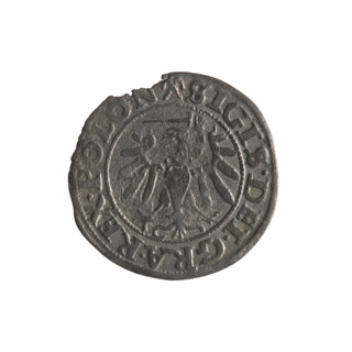 Gdansk szelag, Sigismund I the Old (King of Poland; 1506–1548). Obverse: Eagle of Royal Prussia; in