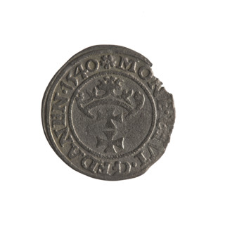 Gdansk szelag, Sigismund I the Old (King of Poland; 1506–1548). Polish coin (Gdansk), 1540.
