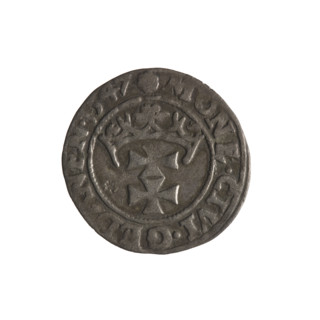 Gdansk szelag, Sigismund I the Old (King of Poland; 1506–1548). Obverse: Eagle of Royal Prussia; in