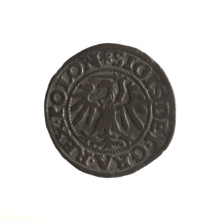 Gdansk szelag, Sigismund I the Old (King of Poland; 1506–1548). Polish coin, 1547. Obverse: Eagle