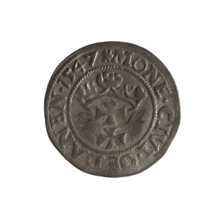 Gdansk szelag, Sigismund I the Old (King of Poland; 1506–1548). Obv.: Eagle of Royal Prussia; in