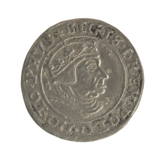 Gdansk grosz, Sigismund I the Old (King of Poland; 1506–1548). Obv.: Crowned male bust in profile