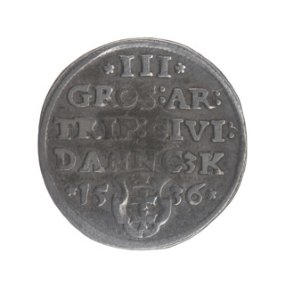 Gdansk troika, Sigismund I the Old (King of Poland; 1506–1548). Polish coin (Jagiellonians dynasty)