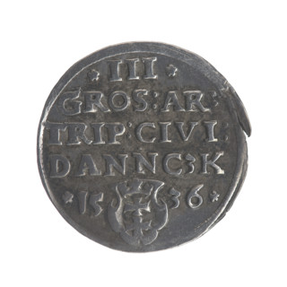 Gdansk trojak, Sigismund I the Old (King of Poland; 1506–1548), Polish coin, Jagiellonian dynasty;