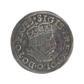 Gdansk trojak, Sigismund I the Old (King of Poland; 1506–1548). Obv.: Crowned male bust in profile