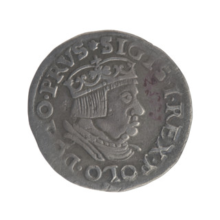 Gdansk trojak, Sigismund I the Old (King of Poland; 1506–1548). Obv.: Crowned male bust in profile
