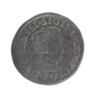 Gdansk troika, Sigismund I the Old (King of Poland; 1506–1548). Polish coin, 1537. Obverse: Crowned