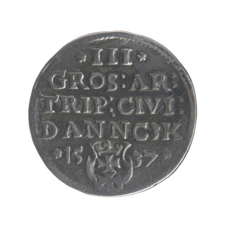 Gdansk troika, Sigismund I the Old (King of Poland; 1506–1548). Polish coin, 1537. Obverse: Crowned