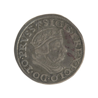 Gdansk trojak, Sigismund I the Old (King of Poland; 1506–1548). Obv.: Crowned male bust in profile