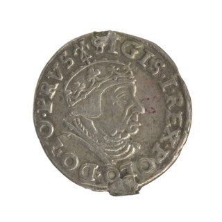 Gdansk troika, Sigismund I the Old (King of Poland; 1506–1548). Polish coin (Gdansk), Jagiellon