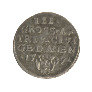 Gdansk trojak, Sigismund I the Old (King of Poland; 1506–1548). Polish coin, 1539. Obverse: crowned