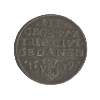Gdansk trojak, Sigismund I the Old (King of Poland; 1506–1548). Obv.: Crowned male bust in profile