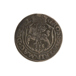 Trojak of Sigismund II Augustus (king of Poland, 1544–1572), 1563. Silver coin (gross/tripla),