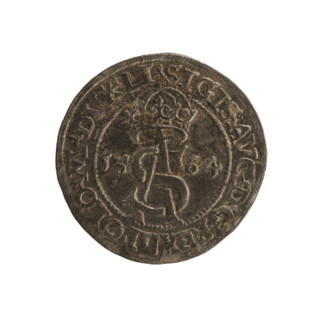Lithuanian trojak, Sigismund II Augustus (king of Poland; 1544–1572). Aw: Under the crown a tied