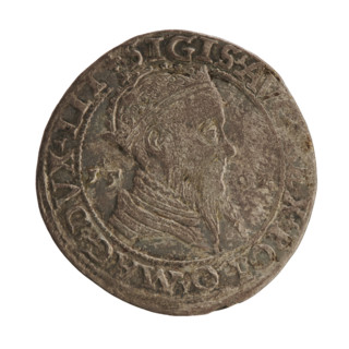 Lithuanian trojak, Sigismund II Augustus (king of Poland; 1544–1572); coats of arms; Jagiellonians