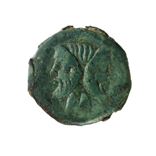 Titus, Titius, Q. (fl. 90 BC), publisher. Janus (mythology); ships; ship's prow; head of Janus.