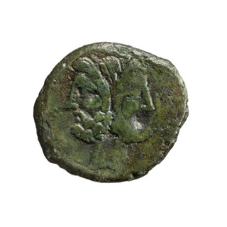 Titurius Sabinus, L. (fl. 89 BC; 75 BC), publisher. Obverse: head of Janus with laurel wreath.