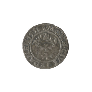 Gdansk szelag, Sigismund II Augustus (King of Poland; 1544–1572). Obverse: Eagle of Royal Prussia,