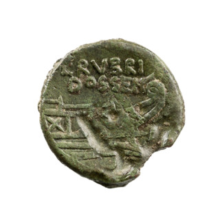 as, Rubrius Dossenus, L. (fl. 87 BC), publisher; wreaths; Janus (mythology); altars; ships; ship's