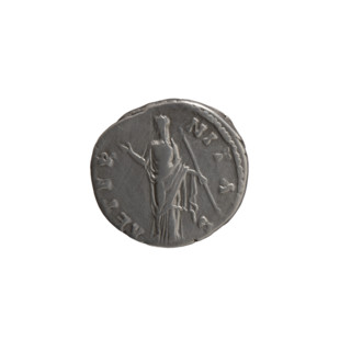 Denarius, posthumous issue for Faustina the Elder (98–141; Roman empress 138–141). Obverse: Bust of