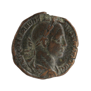 Sestertius of Alexander Severus (Roman emperor, 222–235). Obverse: IMP CAES M AVR ALEXANDER AVG —
