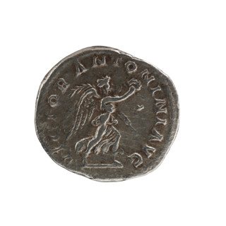 Antoninian of Elagabalus (reigned 218–222). Obverse: Bust of Elagabalus facing right, wearing a