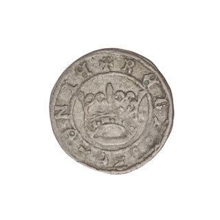 half-grosz korona, Sigismund I the Old (King of Poland; 1506–1548), obverse: Polish eagle with head