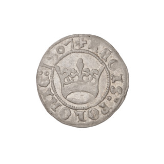 Crown half-grosz, Sigismund I the Old (King of Poland; 1506–1548). Obverse: Polish eagle with