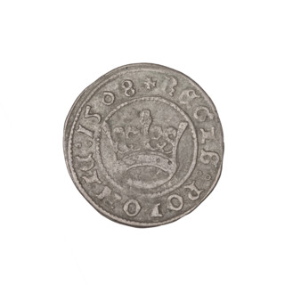 Crown half-grosz, Sigismund I the Old (King of Poland; 1506–1548). Obverse: Polish eagle with