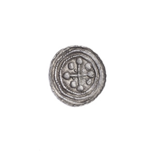 Denarius of Boleslaw III Krzywousty (prince of Poland; ca. 1125–1138). Obverse: in the beaded