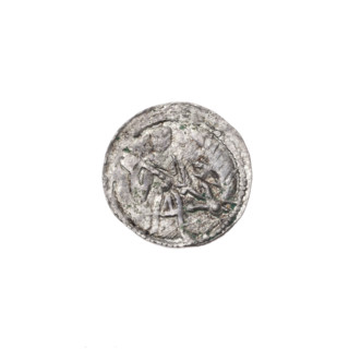 Denarius of Boleslaw III Krzywousty (prince of Poland; c. 1086–1138). Obverse: within a beaded