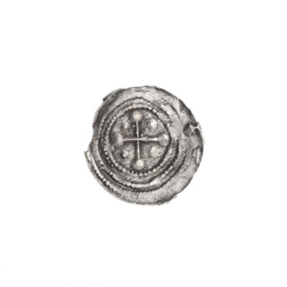 Denarius of Boleslaw III Krzywousty (prince of Poland; c. 1125–1138). Obverse: in the beaded